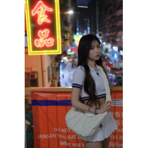 CHIOS CLUB - Pleats polo top ss2410v White